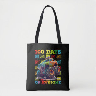 Bolso De Tela 100 Días De Camión Monstruo Impresionante Escuela