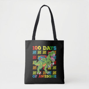 Bolso De Tela 100 Días De Dinosaurio T Rex Impresionante 100 Esc