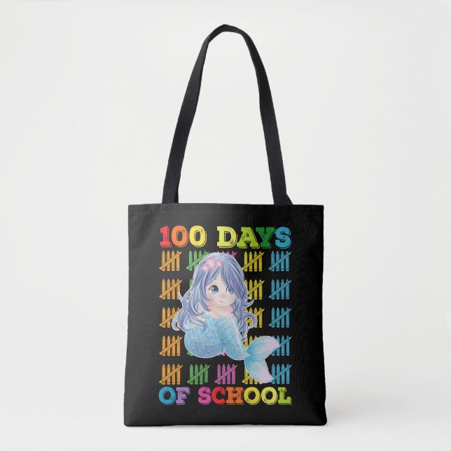Bolso De Tela 100 Días De Escolar De Maestra Sirvienta (Anverso)