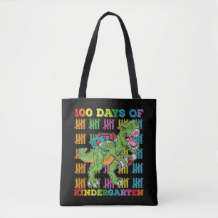 Bolso De Tela 100 Días De Escuela De Jardín De Infantes T Rex Di