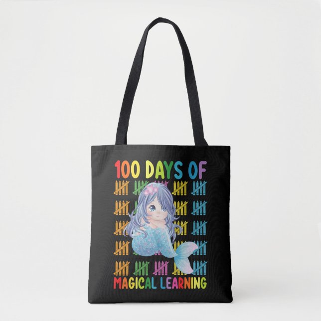 Bolso De Tela 100 Días De Escuela Mágica De Aprendizaje (Anverso)