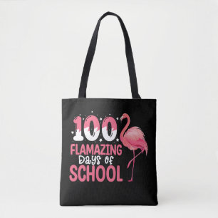 Bolso De Tela 100 días de flamación en la escuela de Flamingo