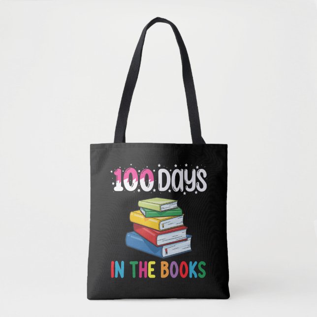 Bolso De Tela 100 Días En La Escuela De Libros Leyendo Bibliotec (Anverso)