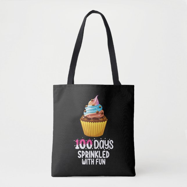Bolso De Tela 100 días salpicados con pasteles divertidos (Anverso)