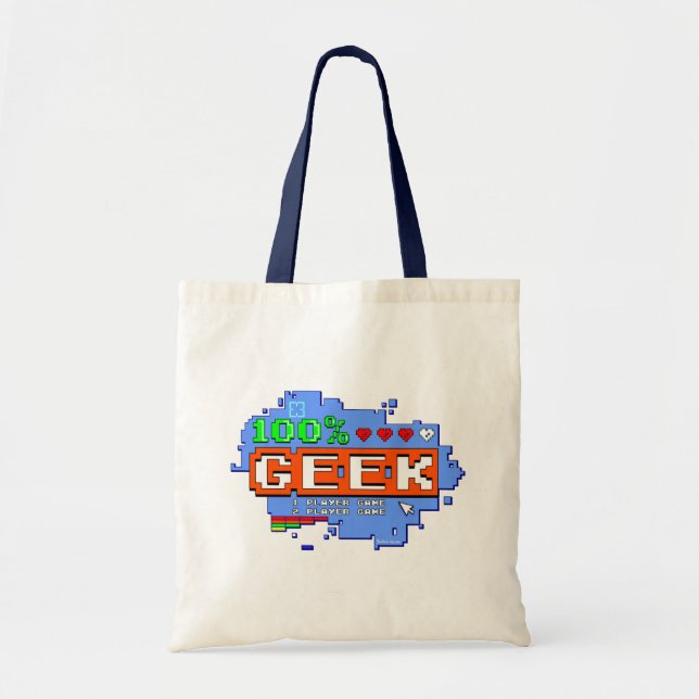 Bolso De Tela 100% Geek (Frente)