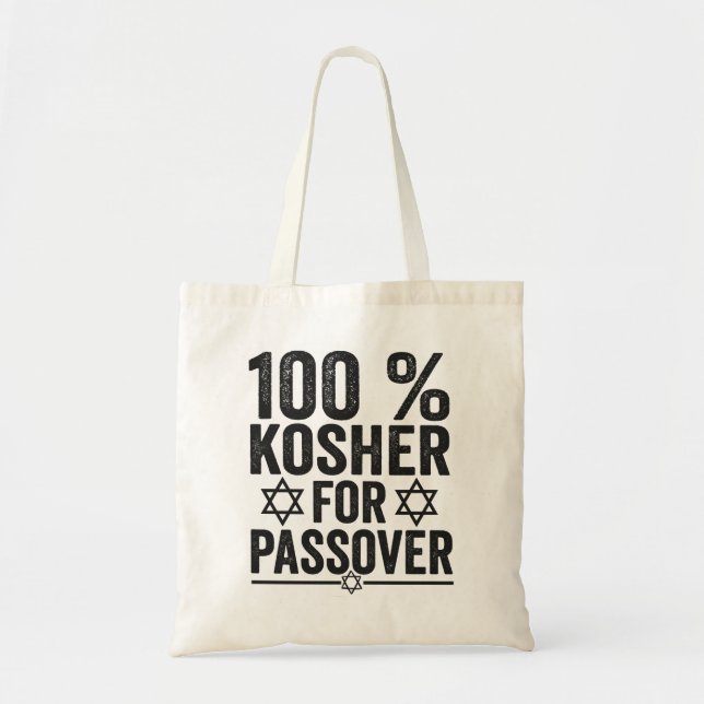 Bolso De Tela 100% Kosher para Pascua Funny Passover Pesach (Frente)