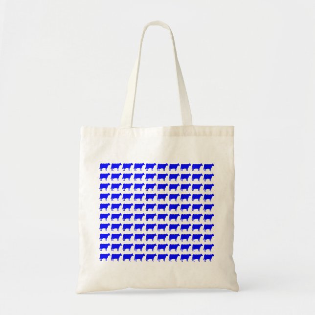 Bolso De Tela 100 vacas - azul (Frente)