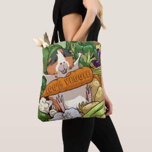 Bolso De Tela 100% Veggie Happy Guinea Pig With Carrot