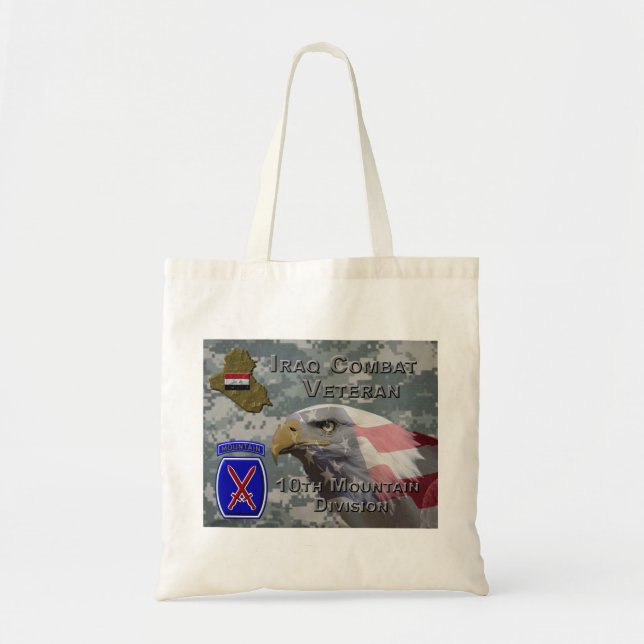Bolso De Tela 10.ª Montaña Div Iraq Combat Veteran (Frente)