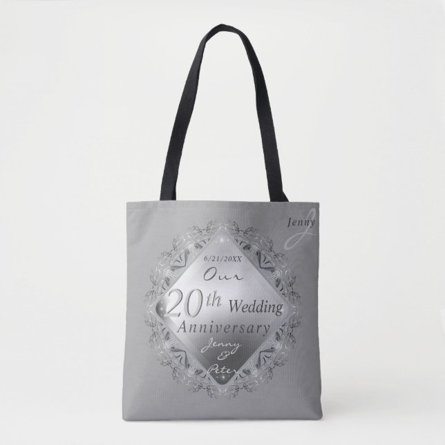 Bolso De Tela 10,11,20,25,70 Aniversario Boda (Anverso)
