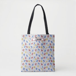 Bolso De Tela 123 números Rojo Amarillo Azul Blanco Binario