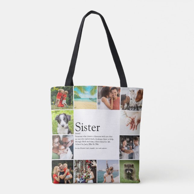 Bolso De Tela 12 Fotografía de la mejor hermana del mundo (Reverso)