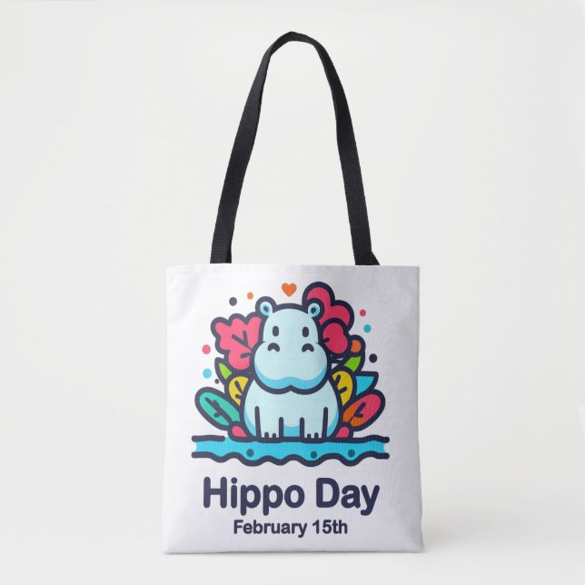Bolso De Tela 15 de febrero Día de Hippo (Anverso)