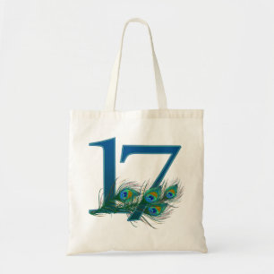 Bolso De Tela 17 Aniversario de plumas de pavo real elegante