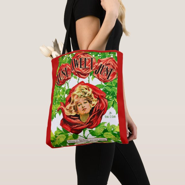 Bolso De Tela 1908 Junio Impresión de la partitura Sweet June (Detalle)