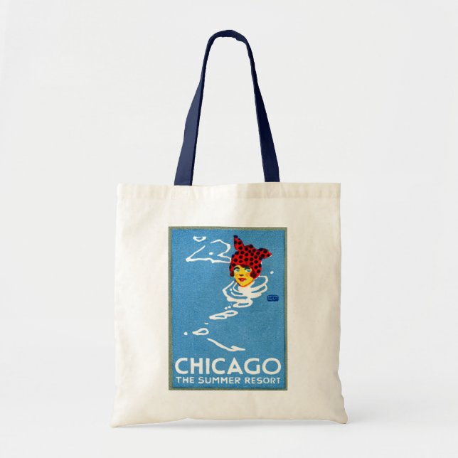 Bolso De Tela 1912 Chicago, el centro turístico de verano (Frente)
