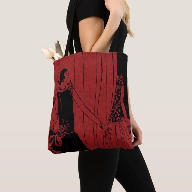 Bolso De Tela 1920s Art Deco Fashion Show Model Red (Detalle)