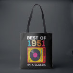 Bolso De Tela 1951 Nacido Vintage 70th Birthday Vinyls Classic M<br><div class="desc">Vinilos de 70 años 1951 Nacido 70 años</div>