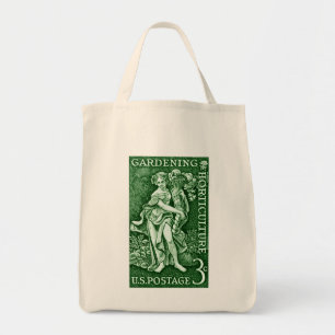 Bolso De Tela 1958 que cultiva un huerto + Sello de la