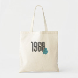 Bolso De Tela 1968 Hippie Peace Sign Flower Power Aqua