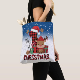 Bolso De Tela 1.ᵉʳ Navidad Leche de Nieve Blanca Leche Linfa