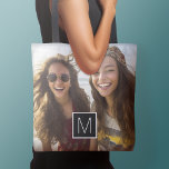 Bolso De Tela 1 Collage de fotos Personalizado opcional Monogram<br><div class="desc">Puedes usar fotos de Instagram para este diseño. Utiliza tres fotos cuadradas para crear un regalo único y personal. O puedes mantener al cachorro hipster y hacer un keepsake de moda. Si necesita ajustar las imágenes,  haga clic en la herramienta personalizar para realizar cambios.</div>