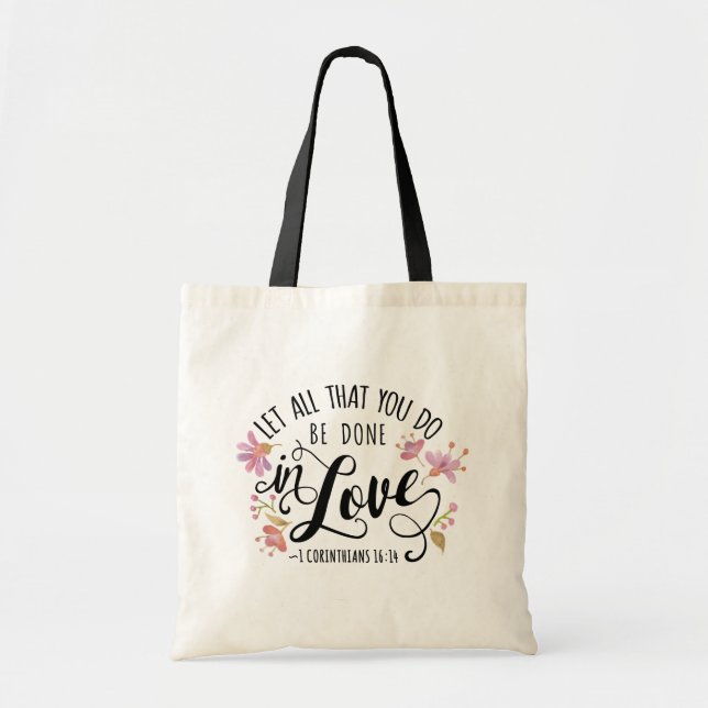 Bolso De Tela 1 Corinthians 16:14 Do All In Love (Frente)