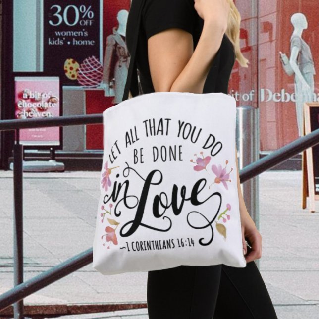 Bolso De Tela 1 Corinthians 16:14 Do All In Love (Let All That You Do Be Done In Love)