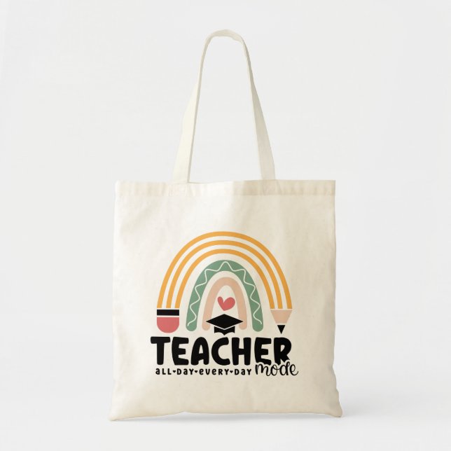 Bolso De Tela 1- Gracioso regalo docente en modo docente para pr (Frente)