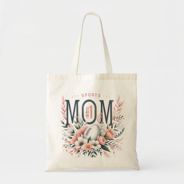 Bolso De Tela 1 Sports Mom – Football & Flowers Mother’s Day Des (Frente)