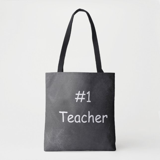 Bolso De Tela #1 Teacher Chalkboard Diseño Idea de Regalo (Anverso)