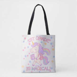 Bolso De Tela 1er Grado es Mágico Regreso a la Escuela Unicornio