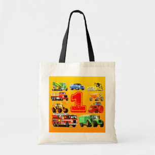 Bolso De Tela 1r cumpleaños de los camiones grandes