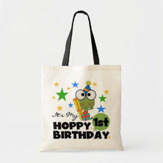 Bolso De Tela 1ras camisetas y regalos del cumpleaños de la rana