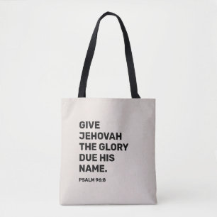 Bolso De Tela 2025 Año Salmo de texto 96:8   JW Tote Bag