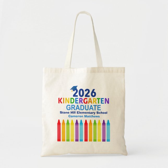 Bolso De Tela 2026 Kindergarten Graduate Cute Custom Graduation (Frente)