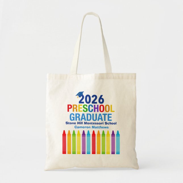 Bolso De Tela 2026 Preschool Graduate Cute Custom Graduation (Frente)