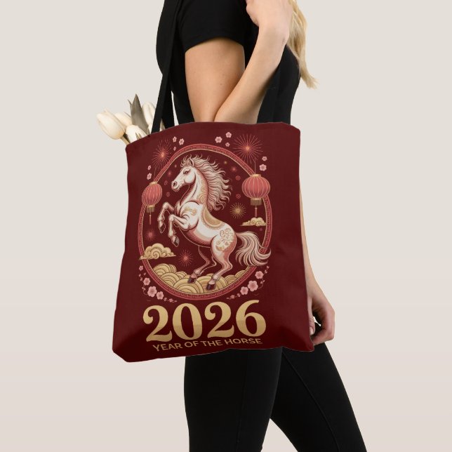 Bolso De Tela 2026 Year Of Horse Chinese New Year Wall Tote (Detalle)