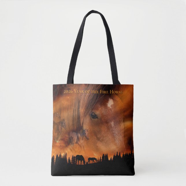 Bolso De Tela 2026 Year of the Fire Horse - Firestorm (Anverso)