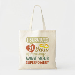 Bolso De Tela 21° Aniversario del Matrimonio Las Parejas Sobrevi