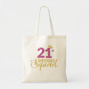 Bolso De Tela 21 Fiesta de la Brigada de Cumpleaños Crown Pink G