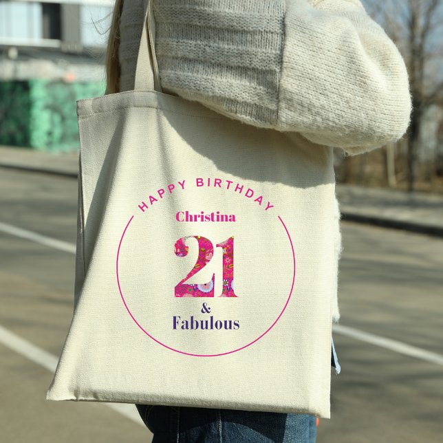 Bolso De Tela 21 y fabuloso regalo de cumpleaños número 21 (Subido por el creador)