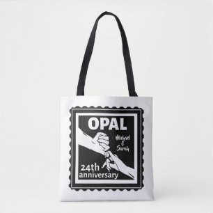 Bolso De Tela 24.º aniversario del boda, tradicional opal