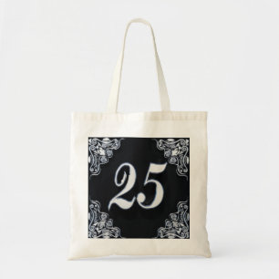 Bolso De Tela 25 cumpleaños o aniversario Regal Silver negro