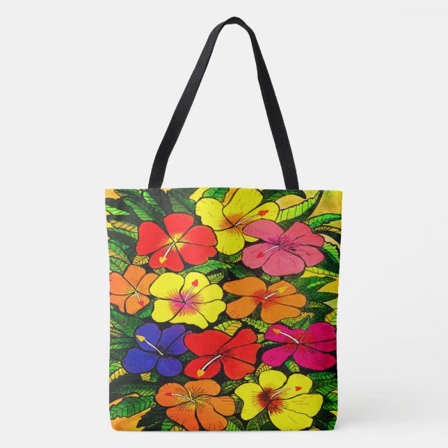 Bolso De Tela 260 - Tote de Hibiscus (Anverso)