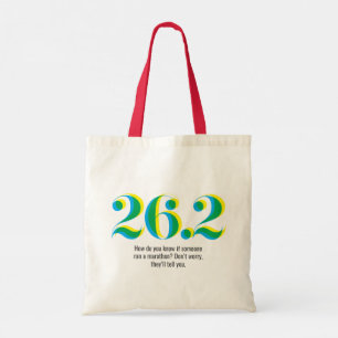 Bolso De Tela 26.2 Maratón con negrita Texto amarillo azul