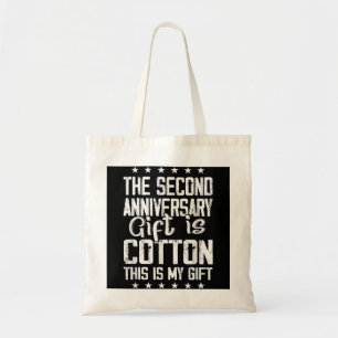 Bolso De Tela 2.º Aniversario Boda Algodón Su Esposo Ella