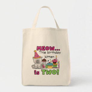 Bolso De Tela 2.º gatito de cumpleaños camisetas y regalos