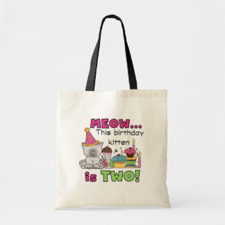 Bolso De Tela 2.º gatito de cumpleaños camisetas y regalos