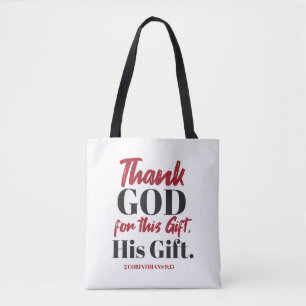 Bolso De Tela 2 Corintios 9:15 diseño bibliográfico I